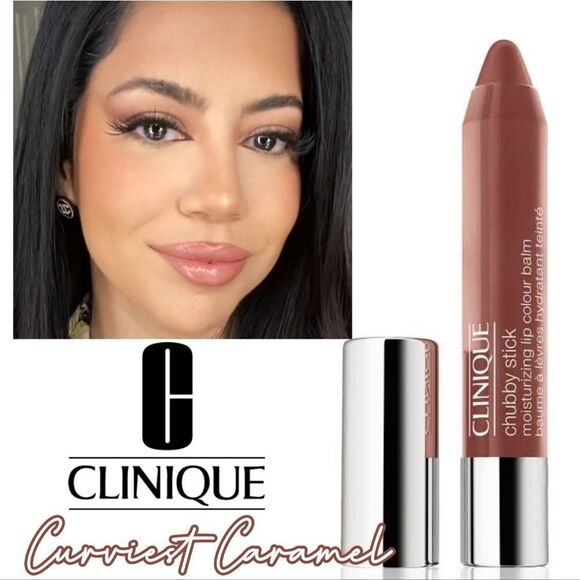 Clinque Chubby Stick in Curviest Caramel Tinted Lip Balm (Nude) - Picture 1 of 17